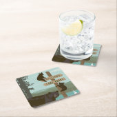 Bärn-Wegweiser Rechteckiger Pappuntersetzer (Vor Ort)