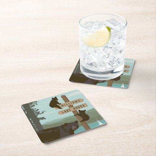 Bärn-Wegweiser Rechteckiger Pappuntersetzer (Vor Ort)