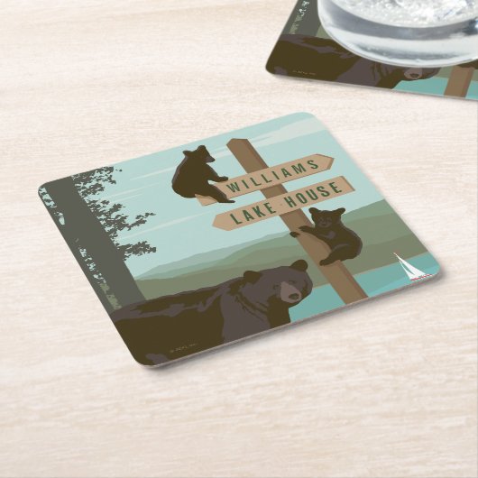 Bärn-Wegweiser Rechteckiger Pappuntersetzer (angewinkelt)