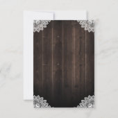 Barn Wood and Lace Mason Jar Wedding RSVP Cards Karte (Rückseite)