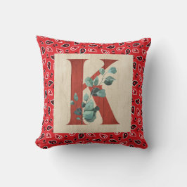 Barn Wood & Bandana Letter K Kissen