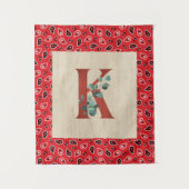 Barn Wood & Bandana Letter K Wandteppich (Vorderseite)