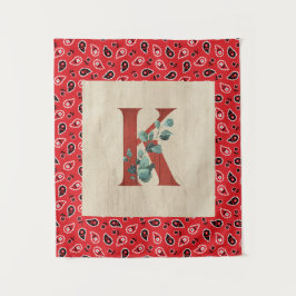 Barn Wood & Bandana Letter K Wandteppich
