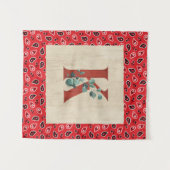 Barn Wood & Bandana Letter K Wandteppich (Vorderseite (Horizontal))