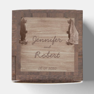Barn Wood Bears Country Wedding Box Geschenkschachtel