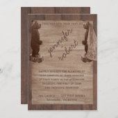 Barn Wood Bears Land Einladung Hochzeit (Vorne/Hinten)