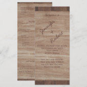 Barn Wood Bears Landhochzeitsprogramm Programm (Vorne/Hinten)