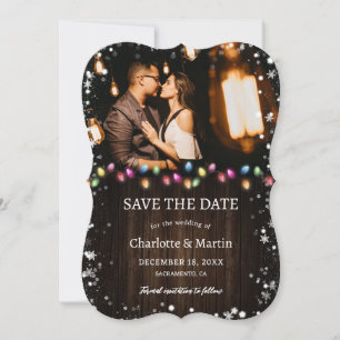 Barn Wood Christmas Lights Country Holiday Wedding Save The Date