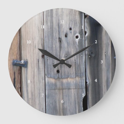 Barn Wood Clock Design Große Wanduhr (Vorderseite)