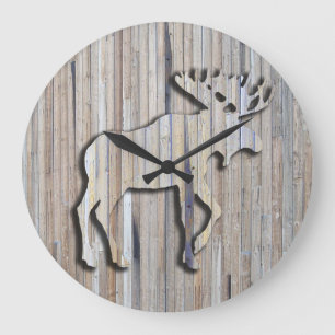 Barn Wood Clock Design Große Wanduhr