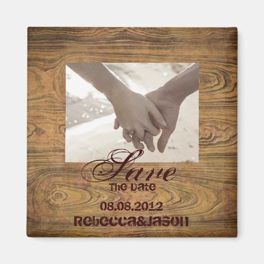 Barn wood Country Cowboy Wedding speichern Sie das Magnet (Vorne)