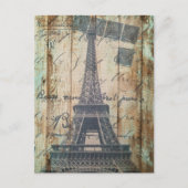 Barn Wood French Country Paris Eiffel Tower Postkarte (Vorderseite)