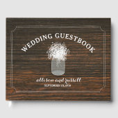 Barn Wood + Gipskraut Jar Wedding Gästebuch (Vorderseite)