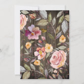 Barn Wood | Herbst-Blume | Hochzeitsfeiern Einladung (Rückseite)