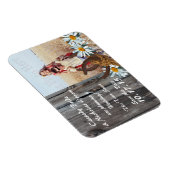 Barn Wood Horseshoes Daisies Save the Date Foto Magnet (Rechte Seite)