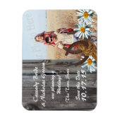 Barn Wood Horseshoes Daisies Save the Date Foto Magnet (Vertikal)