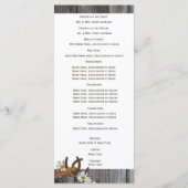 Barn Wood Horseshoes und Daisy Wedding Program Programm (Rückseite)