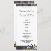 Barn Wood Horseshoes und Daisy Wedding Program Programm (Vorne/Hinten)