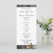 Barn Wood Horseshoes und Daisy Wedding Program Programm (Stehend Vorderseite)