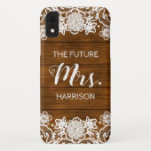Barn Wood Lace Future Frau Rustic Verlobung Case-Mate iPhone Hülle (Rückseite)