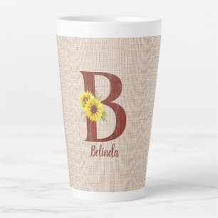 Barn Wood Letter B & Sonnenblumen Personalisiert Milchtasse