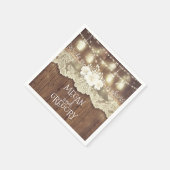 Barn Wood Lights Mason Jar Rustikale Hochzeit Serviette (Ecke)