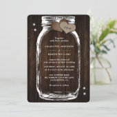Barn Wood Mason Jar Rustic Country Wedding Einladung (Stehend Vorderseite)