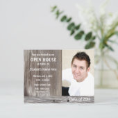 Barn Wood Open House Einladung Postkarte (Stehend Vorderseite)