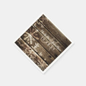 Barn Wood Snowflakes Rustikale Winterhochzeit Napk Serviette (Ecke)