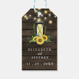 Barn Wood String Lights Sonnenblumen Hochzeit Geschenkanhänger