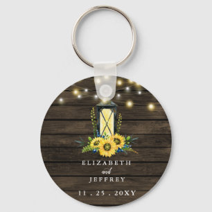 Barn Wood String Lights Sonnenblumen Hochzeit Schlüsselanhänger