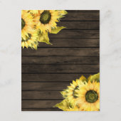 Barn Wood String Lights Sonnenblumen LaternenWeddi Begleitkarte (Rückseite)