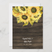 Barn Wood String Lights Sonnenblumen LaternenWeddi Einladung (Rückseite)
