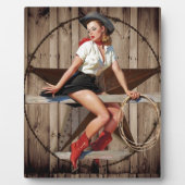 Barn Wood Texas Star Western Country Cowgirl Fotoplatte (Vorderseite)