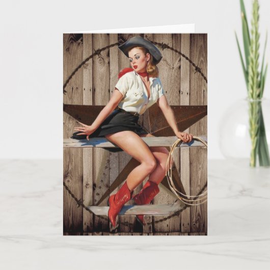 Barn Wood Texas Star Western Country Cowgirl Karte (Vorderseite)
