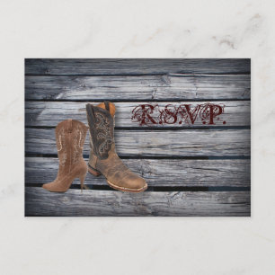 Barn Wood Western Cowboy Hochzeit RSVP Reaktion Karte
