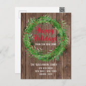 Barn Wood Winter Greenery Neue Zuhause Happy Holid Postkarte (Vorne/Hinten)