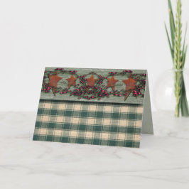 Barnboards verrostete Stern-Grün Feiertagskarte