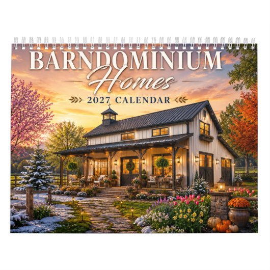 Barndominium-Häuser 2027 Kalender | Rustikale Land (Titelbild)