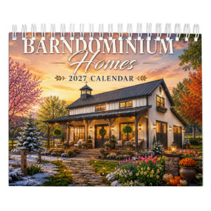 Barndominium-Häuser 2027 Kalender Rustikale Land