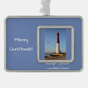Barnegat Leuchtturm Rahmen-Ornament Silber