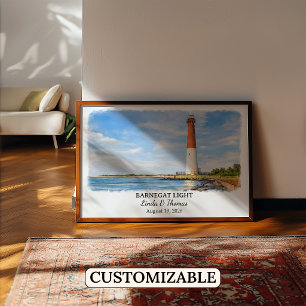 Barnegat Light New Jersey Poster, Aquarell Poster