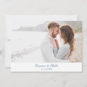 Barnegat Light NJ Map Elegant Navy Blue Wedding Save The Date (Rückseite)