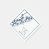 Barnegat Light NJ Map Navy Elegant Wedding Serviette (Ecke)