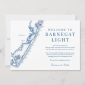 Barnegat Light NJ Navy Wedding Welcome Itinerary Dankeskarte (Vorderseite)