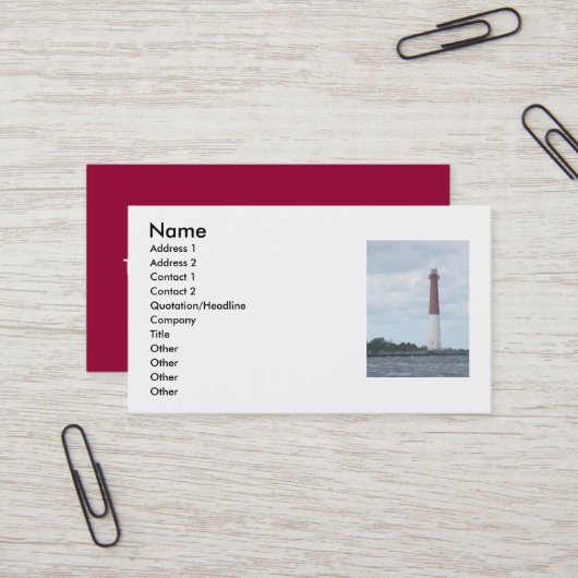 Barnegat Lighthouse Business Card Visitenkarte (Vorderseite/Rückseite Beispiel)