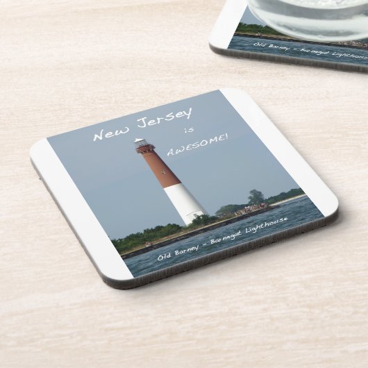 Barnegat Lighthouse Long Beach Island New Jersey Getränkeuntersetzer (Linke Seite)