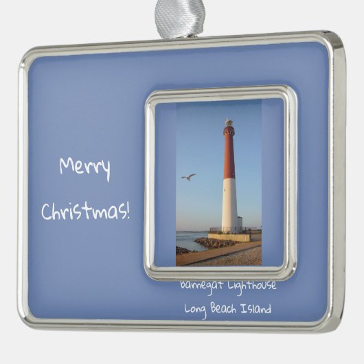 Barnegat Lighthouse Rahmen-Ornament Silber (Links)