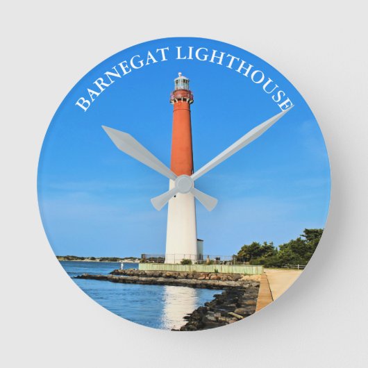 Barnegat Lighthouse Runde Wanduhr (Vorderseite)