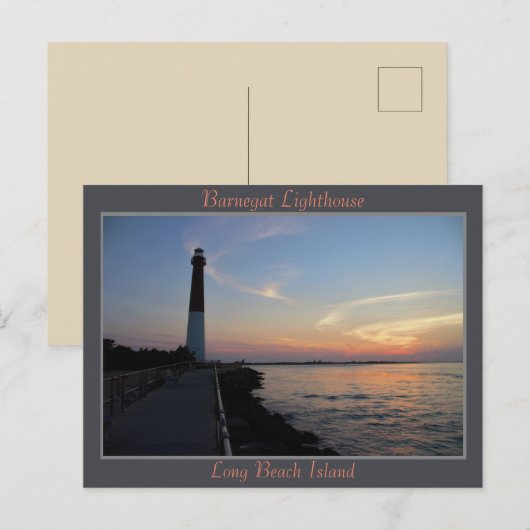 Barnegat Lighthouse Sunset Postkarte (Vorne/Hinten)